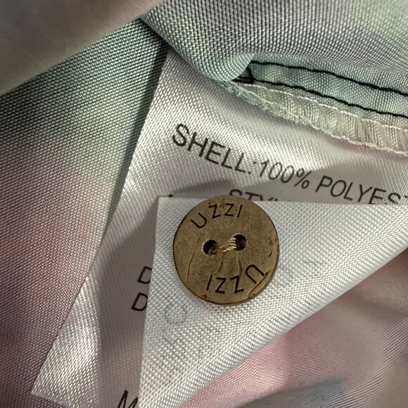 Uzzi Shirt Mens L Red Black Abstract‎ Hawaiian Tie-Dye Button Up Short Sleeves - Picture 8 of 8